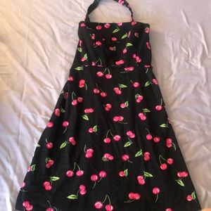 Cherry patterned halter dress